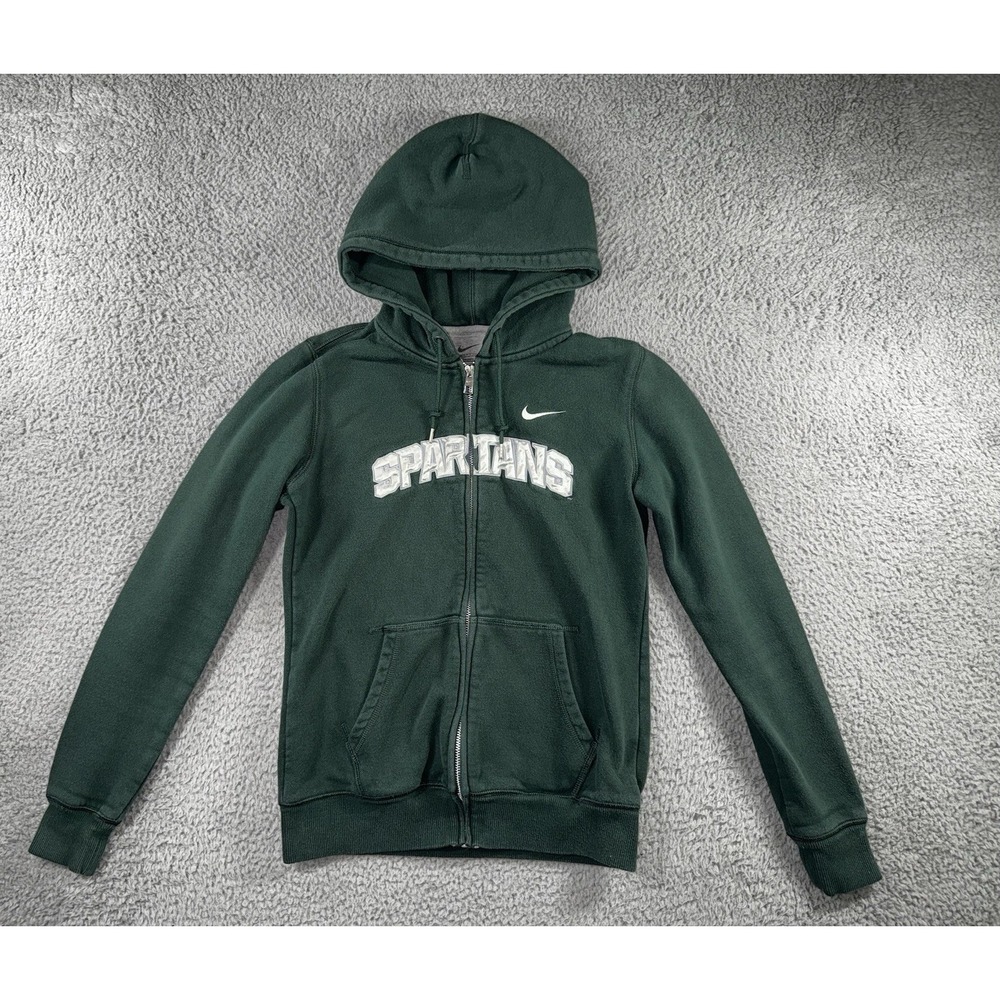 Nike Michigan Spartans Hoodie Men Medium Full Zip Swoosh Y2k‎ 90s Collegiate